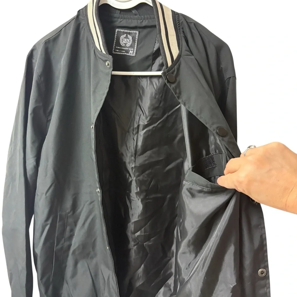 CR-24 Chrome Edge Bordo Cromato Black Gold Bomber Varsity Streetwear Jacket Med